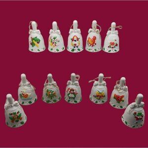 Vtg jc.penney 12 days christmas bell ornaments